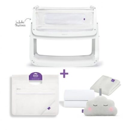 Snuzpod 4 Bedside Crib Essential Bundle - White