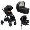 joie aeria pushchair Stroller Carrycot and I-Level car seat eclipse black