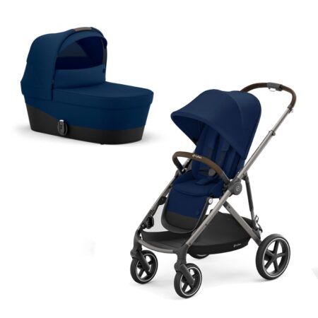 Cybex Gazelle S Taupe / Navy Blue Stroller and Carrycot