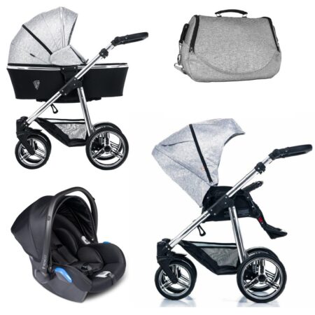 Venicci Silver Spark 3 in 1 Travel System with Black Car Seat