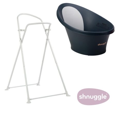 Shnuggle Baby Bath Navy/Rose Gold with Foldable Stand