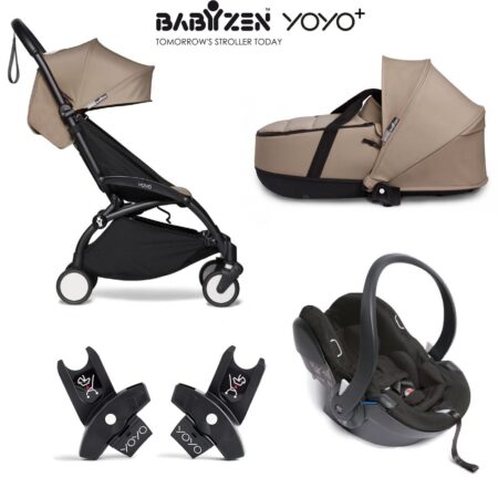 Babyzen YOYO2 All You Need Bassinet Car Seat Bundle Taupe Black
