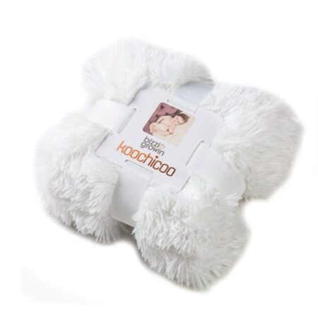 Bizzi Growin Koochicoo Fluffy Soft Baby Blanket in Ice White