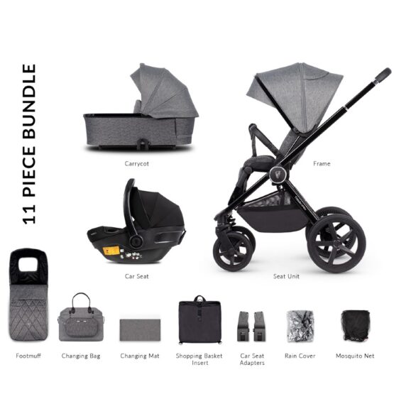 venicci upline bundle with car seat - slate grey