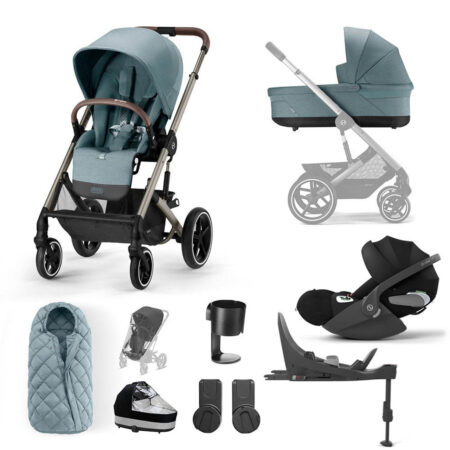 Cybex Balios S Lux Sky Blue with Taupe Frame - Cloud T and T Base