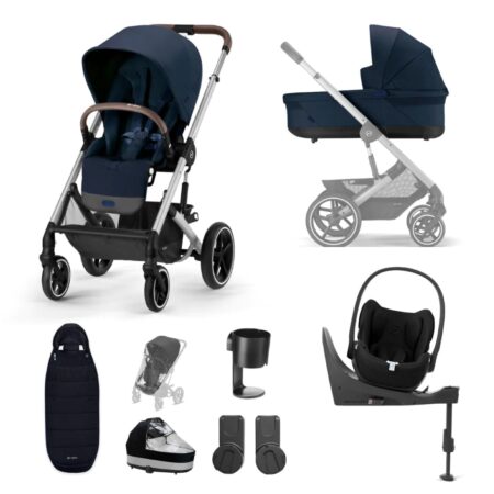 Cybex Balios S Lux Ocean Blue with Silver Frame - Cloud T and T Base