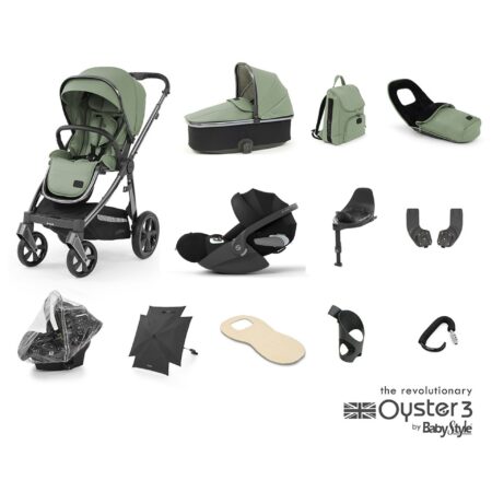 Oyster 3 Spearmint 12 Piece Bundle with Cloud T Car Seat and Base