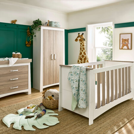 CuddleCo Ada 3 Piece Full Nursery Furniture Set White and Ash