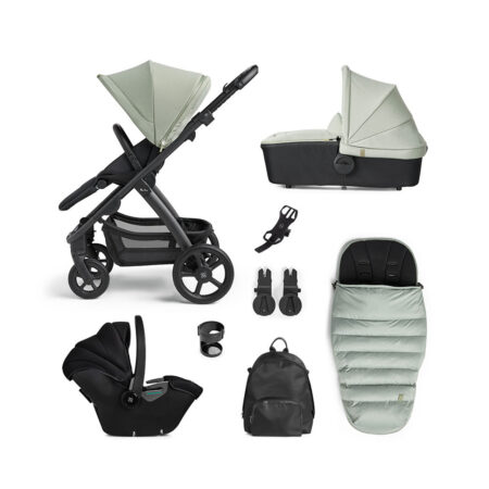Silver Cross Tide 3 in 1 Travel System Sage, Dream Car Seat & Accs