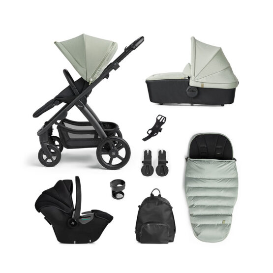 Silver Cross Tide Bundle with Car Seat and Acessories - Sage