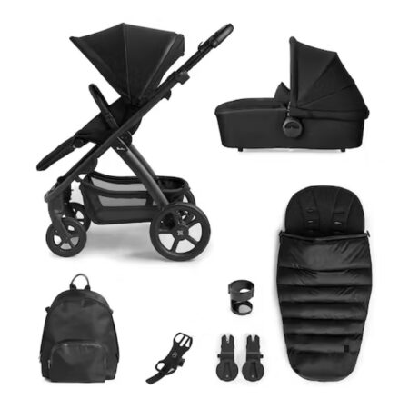 Silver Cross Tide Pushchair, Carrycot with Accessory Pack Space Black