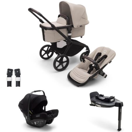Bugaboo Fox 5 Complete Black/Taupe Turtle Car Seat and 360 Base