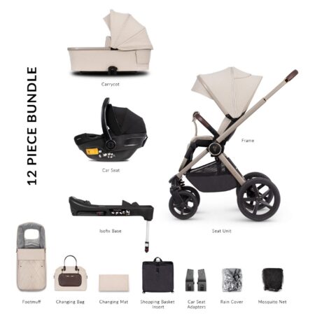 Venicci Upline in Stone Beige with Car Seat and Base