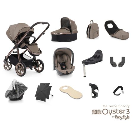 Oyster 3 Mink 12 Piece Bundle with Capsule Car Seat and Base
