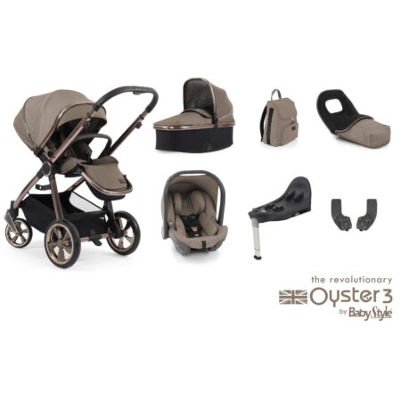Oyster 3 Mink 7 Piece Bundle with Capsule Car Seat and Base