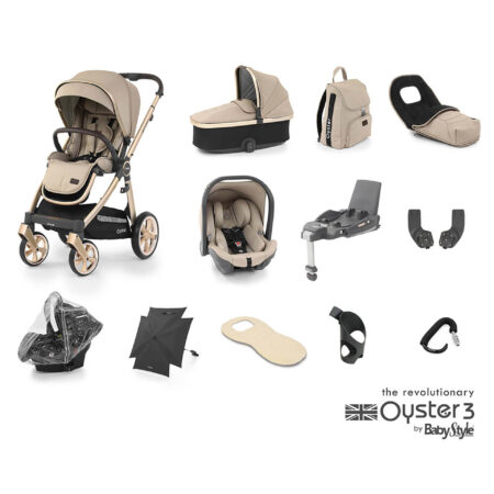 Oyster 3 Champagne 12 Piece Bundle with Capsule Car Seat and Base