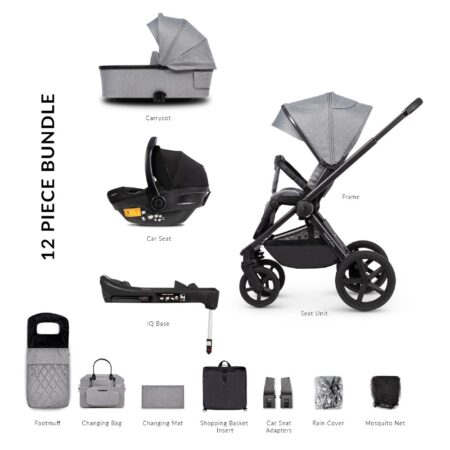 Venicci Tinum Upline Classic Grey - 3 in 1 Travel System and Isofix Base