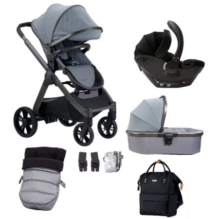 bababing raffi travel system with car seat in duck egg