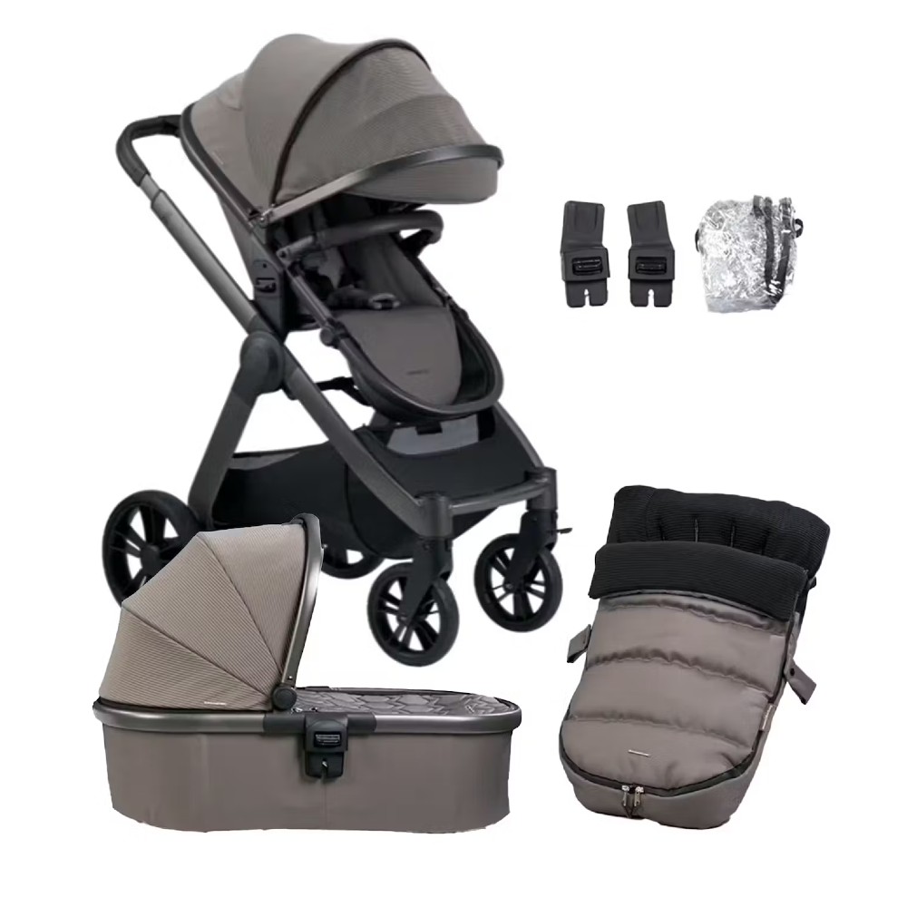bababing raffi pushchair and carrycot in minky