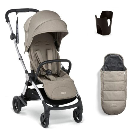 Mamas & Papas Airo Pushchair in Greige with Footmuff and Cupholder