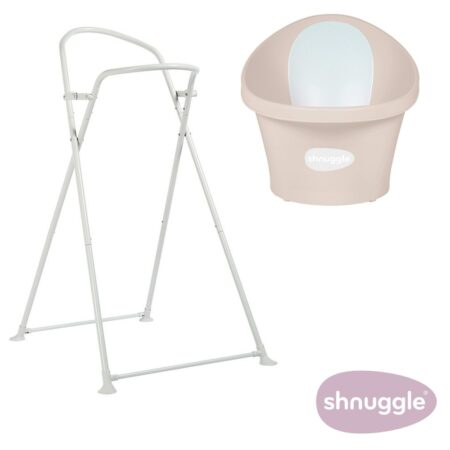 Shnuggle Baby Bath Taupe & Foldable Stand From Birth -12 Months