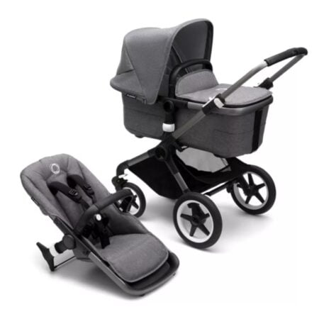 bugaboo fox 3 seat unit and carrycot bundle graphite grey/grey