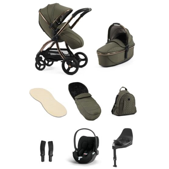 egg 3 hunter green luxury bundle with cloud t car seat