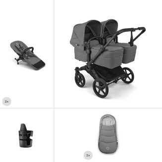 Bugaboo Donkey 6 Twin Essential Bundle – Moon Grey bugaboo donkey essential twin moon grey