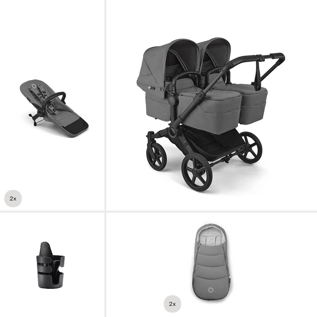 Bugaboo Donkey 6 Twin Essential Bundle – Moon Grey bugaboo donkey essential twin moon grey