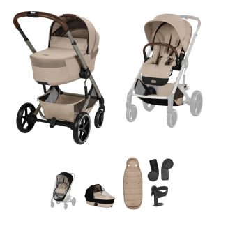 Cybex Balios +Fold Cot Accessory Bundle – Almond Beige cybex balios fold accessory almond beige