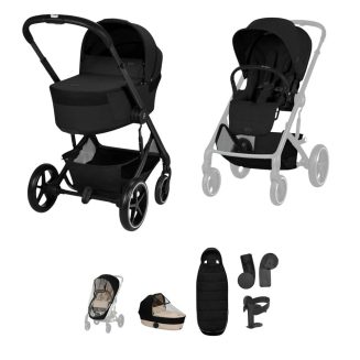 Cybex Balios +Fold Cot Accessory Bundle – Moon Black cybex balios fold accessory moon black
